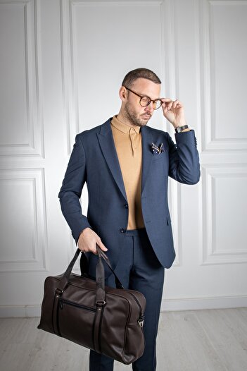Sarar Interview Amara Slim Fit Navy Blue Suit