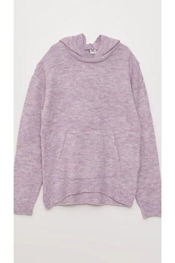 LC Waikiki Hooded Basic Long Sleeve Girls' Knitwear Sweater