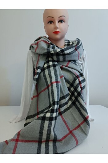 Bonjela Plaid Striped Shoulder Shawl