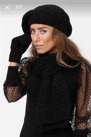 sema aksesuar New Season Women's Painter Beret - Scarf - Glove Set - Set of 3 - New Year's Gift