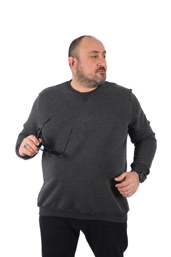MocGrande Φούτερ μεγάλου μεγέθους V Design 22742 Anthracite Melange