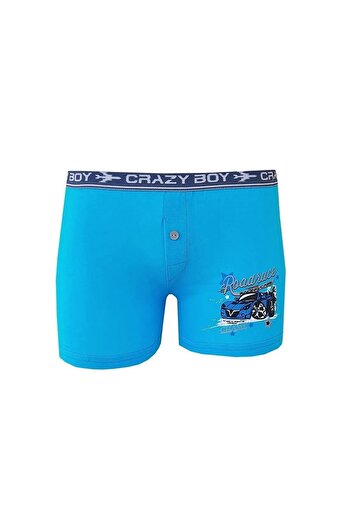 Tutku Boy's Colorful Elastane Printed Boxer