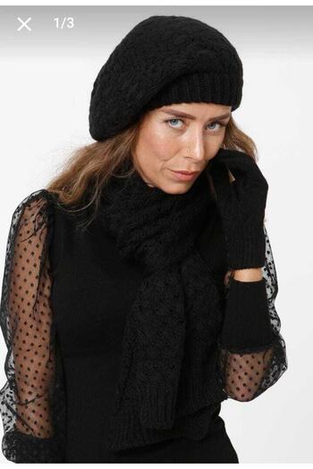 sema aksesuar New Season Women's Painter Beret - Scarf - Glove Set - Set of 3 - New Year's Gift