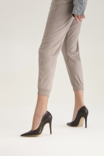 AYAKKABI PRENSİ Sensual Stiletto Brown Matte 10 cm Women's Stiletto, High Heels