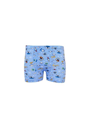 Tutku Boy's Colorful Elastane Printed Boxer Set of 6