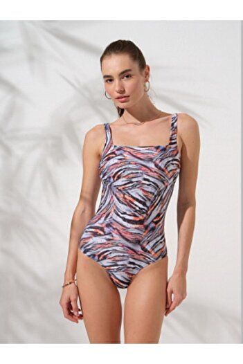 Pierre Cardin Square Collar Stoned Swimsuit