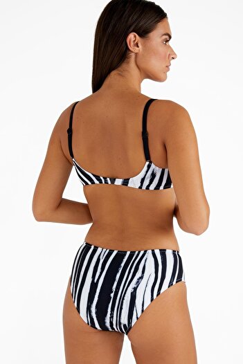 AYYILDIZ 40218 Schwarz-weißes Recovery-Bikini-Set