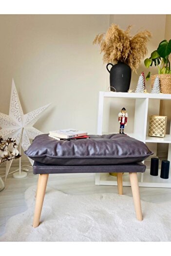 WEBPANYA Gürgen Retro Ayak Handmade Özel Tasarım Lüx Suni Deri Kaplama Bench Puf Sandalye