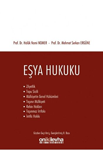 Genel Markalar Eşya Hukuku / Haluk Nami Nomer / On İki Levha Yayınları / 9786254326400
