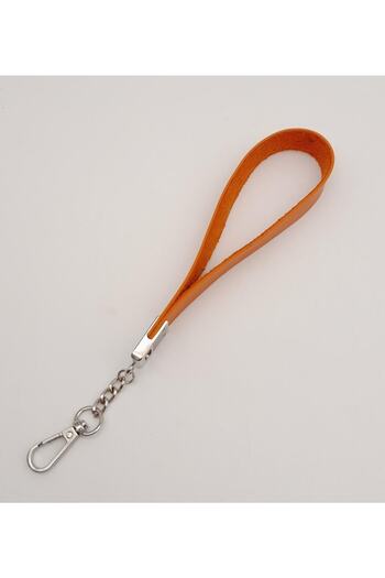 angel çanta aksesuar Orange Single Layer Faux Leather Chained Handpiece Silver Metal
