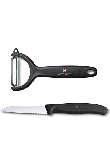 Victorinox Black Peeler And Knife