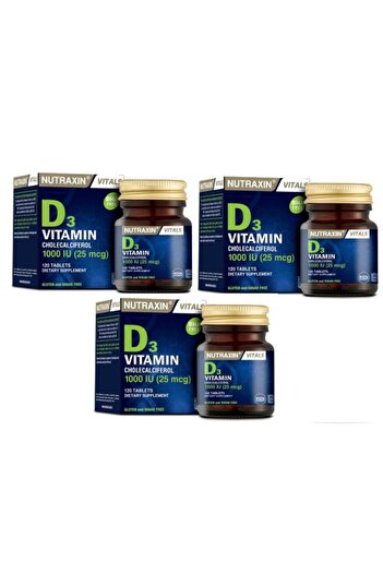 Nutraxin Vitamin D3 120 Tablets X 3