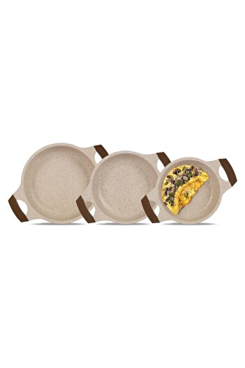 ThermoAD Mink Aluminum Cast Granite Pan Set Without Lid 18-20-22 cm