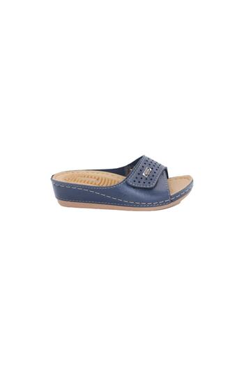 GEZER Massage Sole Adjustable Velcro Anatomical Sole Navy Blue Mother Slippers