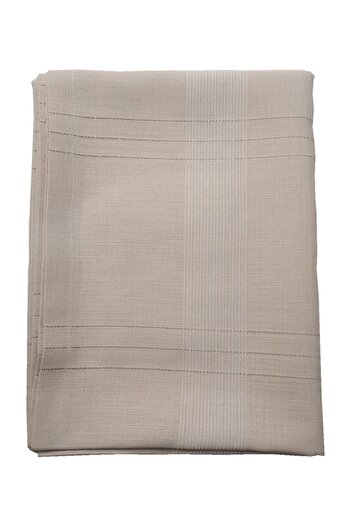 saal Linen Fabric Striped Tablecloth 160x220 Cm Brown Antique