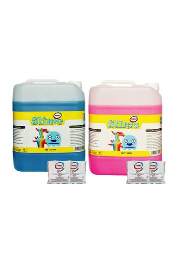 akbel Zip Zip Slime 2 Color Phosphorescent Pink 5 Kg+Blue 5 Kg+Boraks