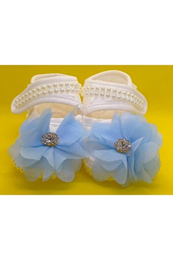 BUKAWEAR Baby Girl Ecru Newborn Bandana Set of 2 with Shoes Accessories