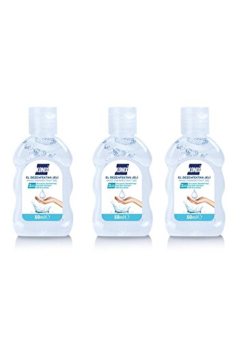 Konix 50 ml Antibakteriyel Virüslere Karşı Etkili El Dezenfektan Jel 3 Adet