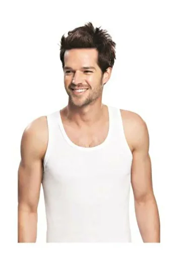 Tutku 3 Pieces // Men's White Cotton Combed Cotton Strap Undershirt // 3 Pieces