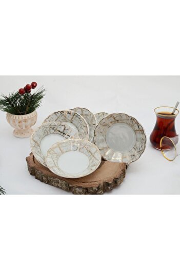 İpek Porselen 6-piece Novice Tea Plate Set