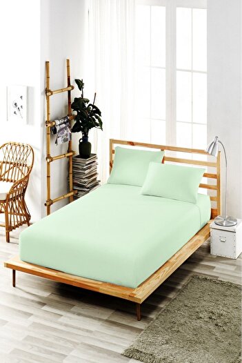 ÇARŞAF DÜNYASI 140x200 Elastic Sheet Set-double-high Beds-cotton-polyester Fabric-green