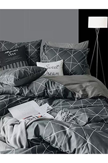 Mulberry Pandora Fitted Sheet Duvet Cover Set Double 200*220-grey