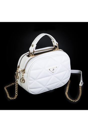 By Hakan Byhakan Nas Bag-947 - Dona White Shoulder Bag Cross