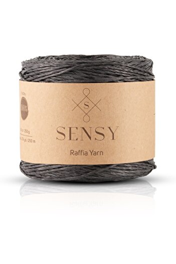 SENSY Premium 250g Natural Paper Thread, Wicker Paper Thread, Raffia, Bag, Suppla, Hat String, 250m Black