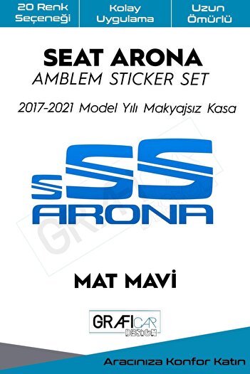 GRAFİCAR Set de autocolante pentru emblemă Seat Arona / 2017-2021 fără machiaj