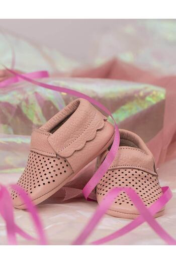 Beybium Natural Leather Powder Baby Moccasin