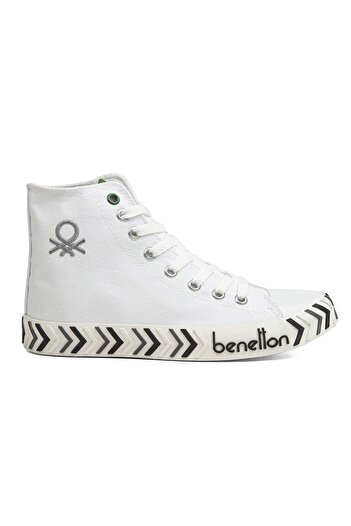 Benetton ® |   Bn-30627-3374 Λευκό Μαύρο - Ανδρικά αθλητικά παπούτσια