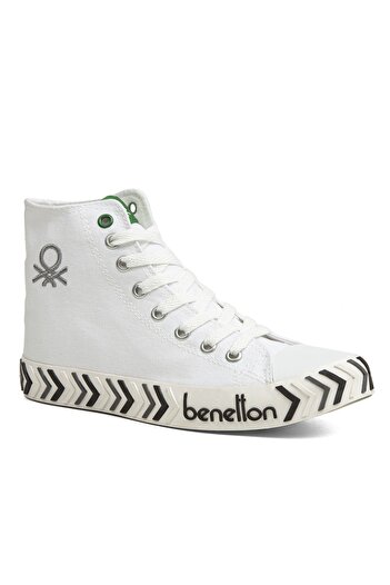 Benetton ® |   Bn-30627-3374 Λευκό Μαύρο - Ανδρικά αθλητικά παπούτσια