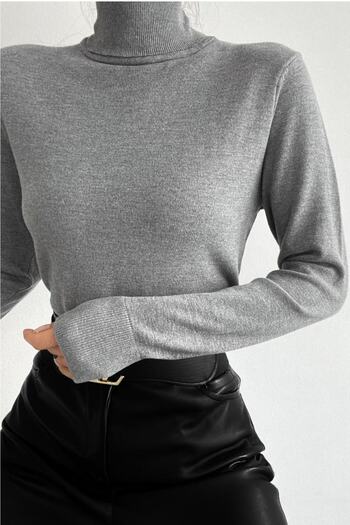 FEMELLE Women's Turtleneck Thin Basic Knitwear Sweater