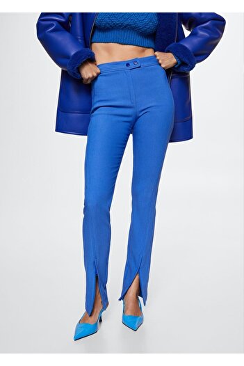 MANGO Woman Straight Cut Trousers with Slit Detail