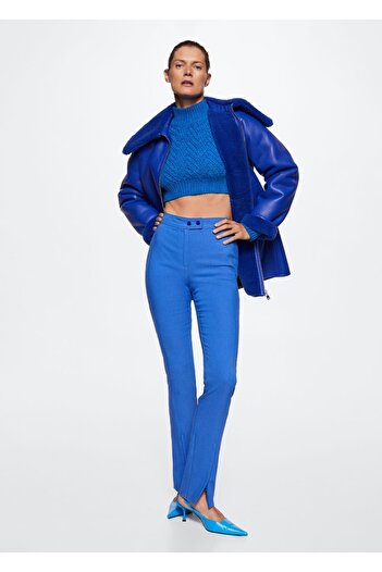 MANGO Woman Straight Cut Trousers with Slit Detail