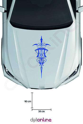 Dijitonline Autocolant Tribal Kaput - Autocolant Oto - Autocolant Auto - 90x38 Cm