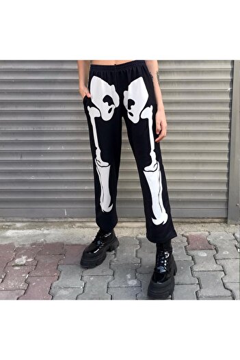 İYİ MODA Skeleton Patterned Sweatpants