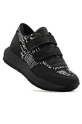 LETAO Silvery Stone Double Velcro Banded Easy Wear Girl's Sports Sneaker Shoes