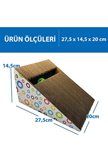 Herniks Natural Cat Scratching Cardboard with Herb and Bells 27.5 Cm Hr2021c
