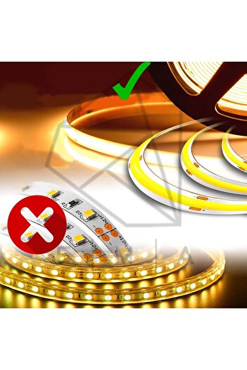 Ema Dükkan 5 Metre Şerit Led Yeşil Neon Gibi Yanan Yapışkanlı Şerit Led Cob Şerit Led 12 Volt Şerit Led