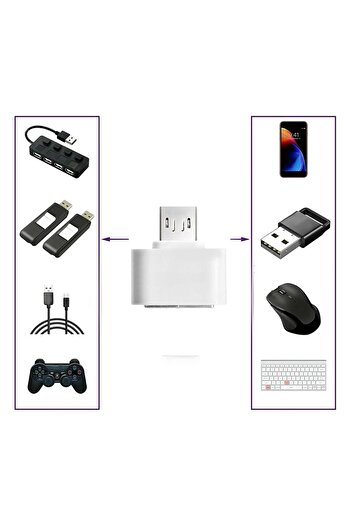 Derwell Yeni 2025 Micro To Usb Çevirici Otg Dönüştürücü Için Huawei Samsung Mouse Klavye Usb Disk Flaş