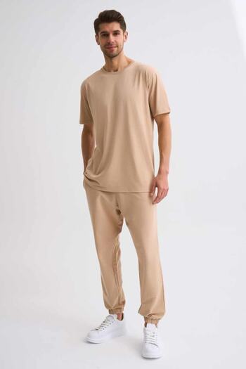THERECOLOR Beige Organic Sweatpants Men's Two Pockets