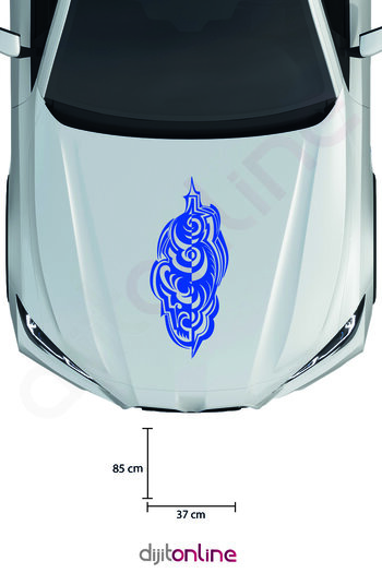 Dijitonline Autocolant Tribal Kaput - Autocolant Oto - Autocolant Auto - 85x37 Cm