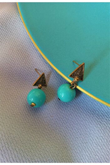dela otantik Turquoise Colored Glass Beaded Antique Crushed Handmade Bijouterie