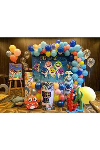 Parti dolabı Baby Shark Themed Chain Balloon Set