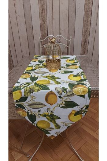 gonk Lemon Patterned Duck Cloth (Liquid Repellent, Stain Resistant) Runner