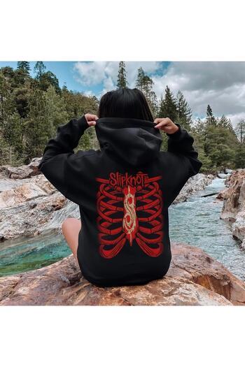 Touz Slipknot Black Hooded Sweatshirt - Back Printed