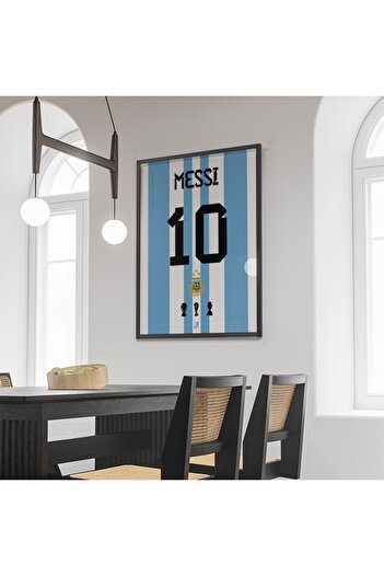 Sekiz Numara Lionel Messi Arjantin 2022 Forma Poster Tablo