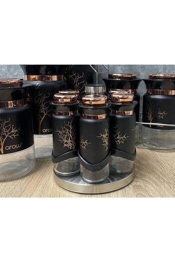 AROW 7 Piece Tree of Life Luxury Spice Rack/spice Set/with Rotating Stand