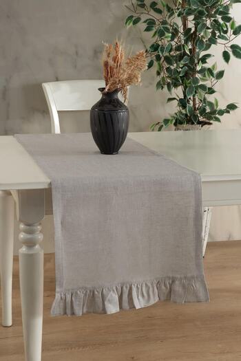 ÖDEL HOME Linen Frilly Runner / Presentation / Service Cover